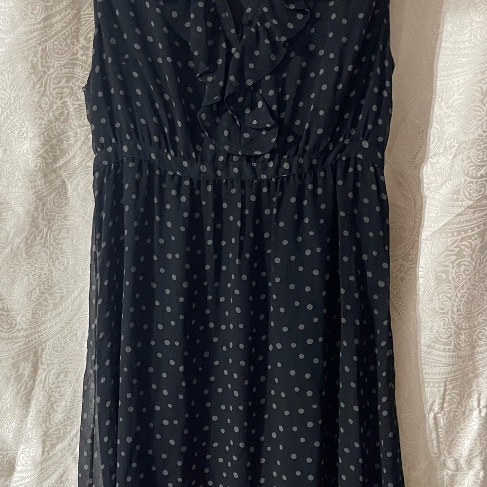 Black Polka Dot Sleeveless Dress